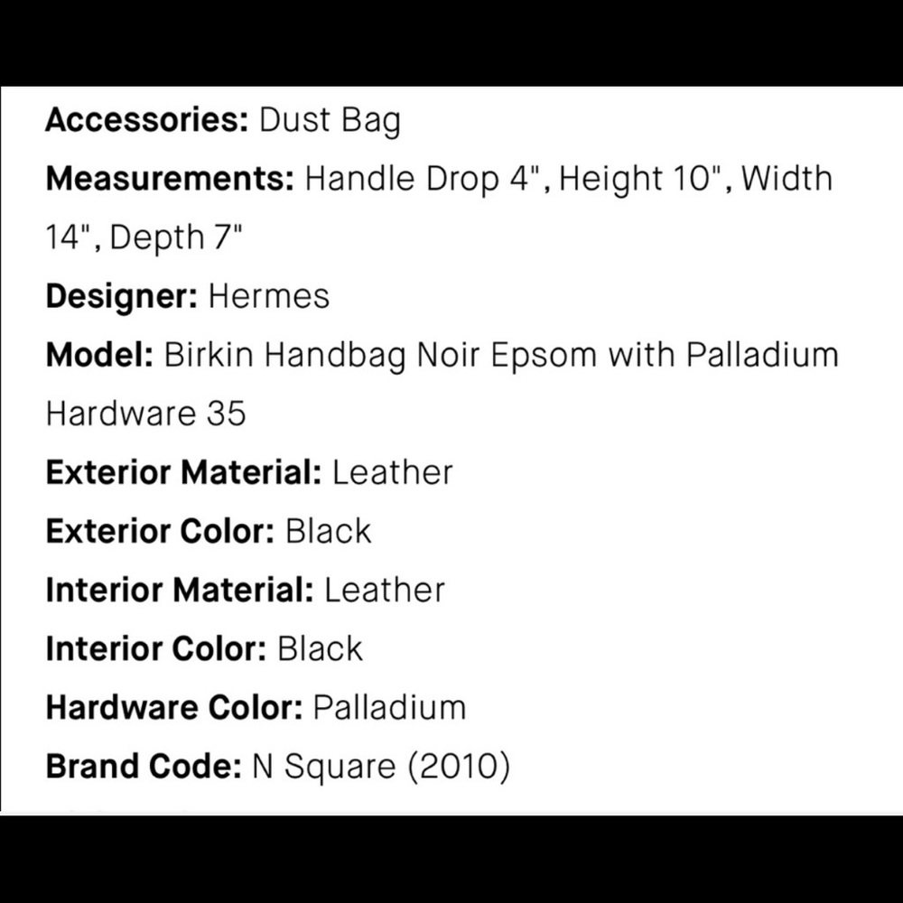 Hermes Birkin 35 Epsom Leather Black Palladium - Picture 14 of 16